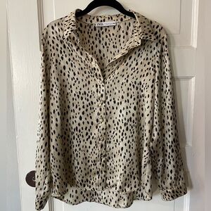 Zara Animal Print Button Down